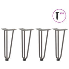 Tafelpoten 4 st 30 cm massief staal naturel