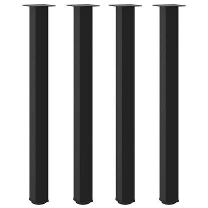 Salontafelpoten 4 st 110-112 cm staal zwart