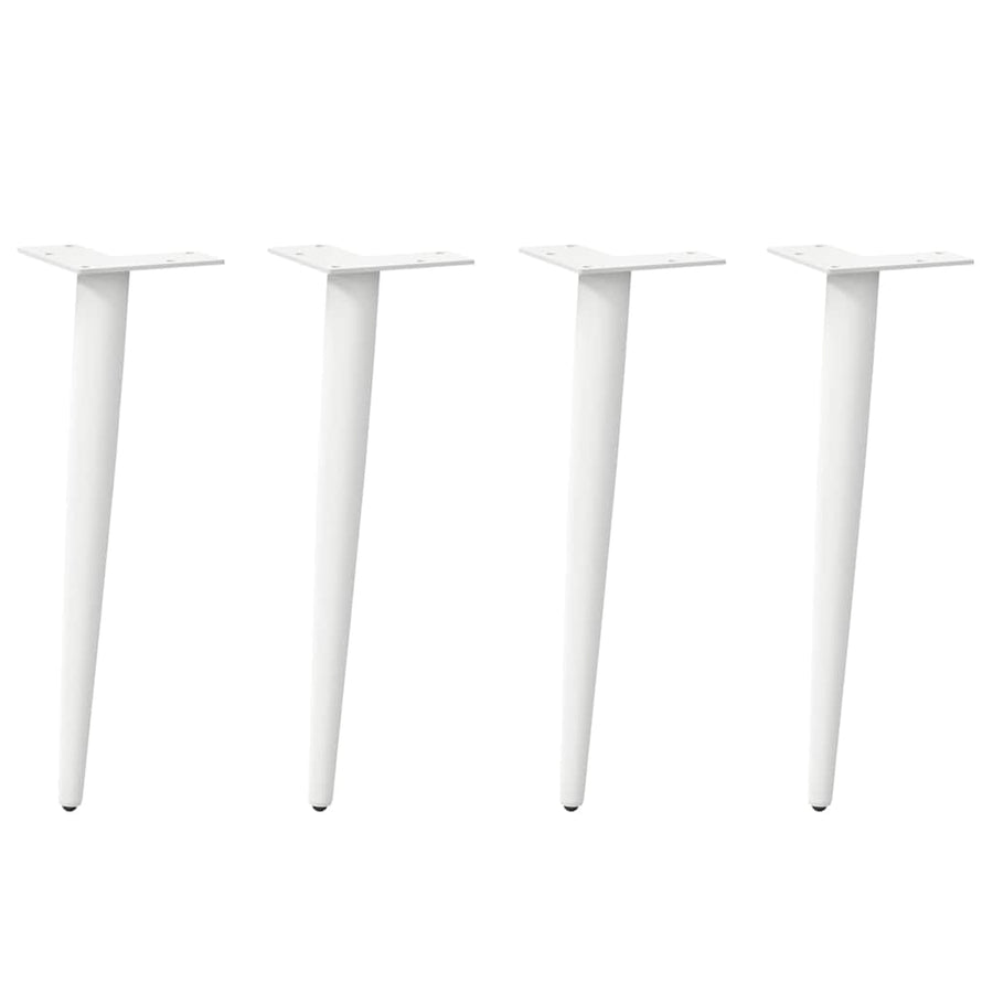 Salontafelpoten conische vorm 4 st 30-31 cm staal wit