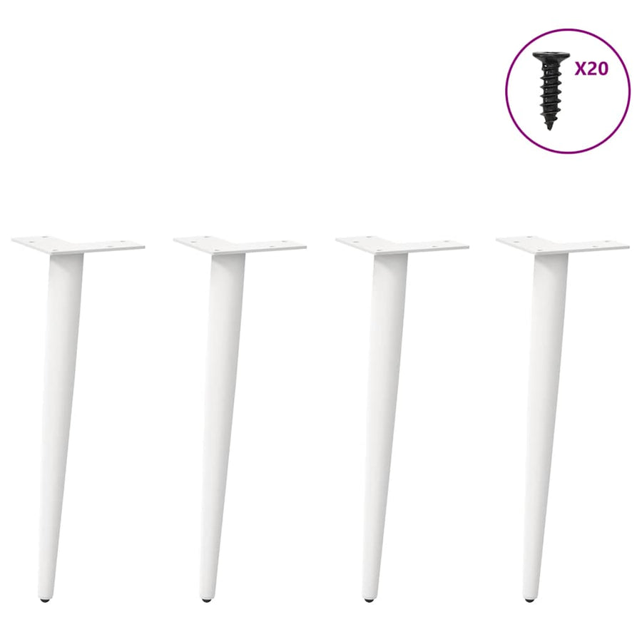 Salontafelpoten conische vorm 4 st 42-43 cm staal wit