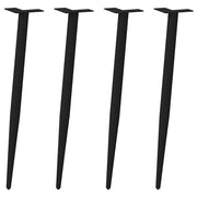 Tafelpoten 4 stuks 72-73 cm staal zwart conisch