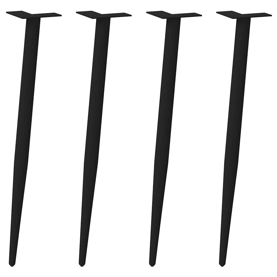Salontafelpoten conische vorm 4 st 72-73 cm staal zwart