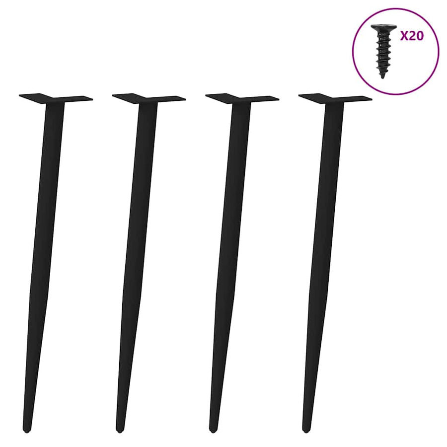 Salontafelpoten conische vorm 4 st 72-73 cm staal zwart