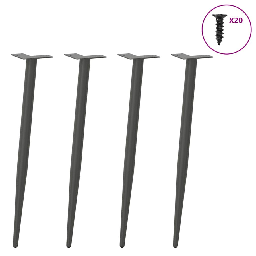 Salontafelpoten conische vorm 4 st 72-73 cm staal antraciet