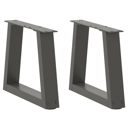 Eettafelpoten 2 st V-vormig 30x(30-31,3) cm staal antraciet