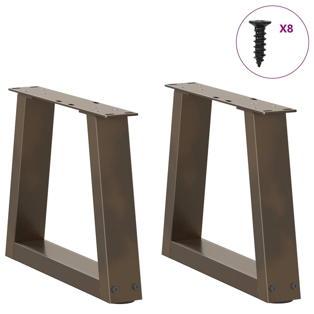 Eettafelpoten 2 st V-vormig 30x(30-31,3) cm staal naturel