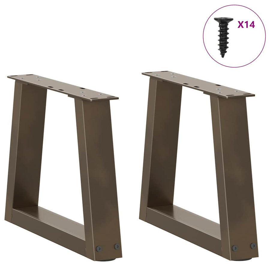 Eettafelpoten 2 st V-vormig 40x(30-31,3) cm staal naturel