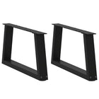 Salontafelpoten 2 st V-vormig 50x30 cm staal zwart