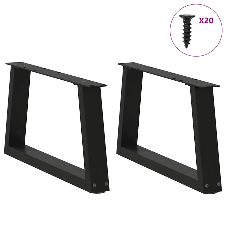 Eettafelpoten 2 st V-vormig 50x(30-31,3) cm staal zwart