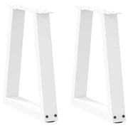 Tafelpoten 2 st V-vormig 38x(42-43,3) cm staal wit