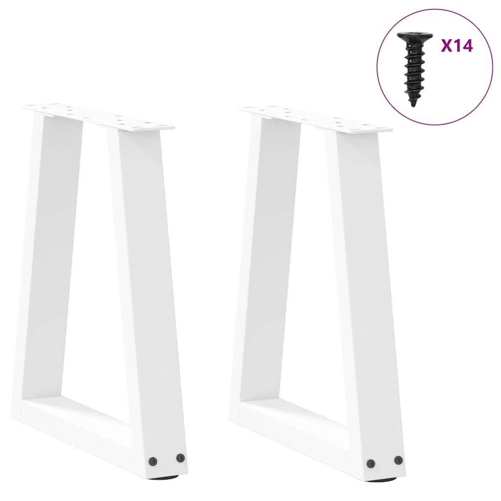Salontafelpoten V-Vormig 38X(42-43,3) Cm Staal Wit 38 x (42-43.3) cm