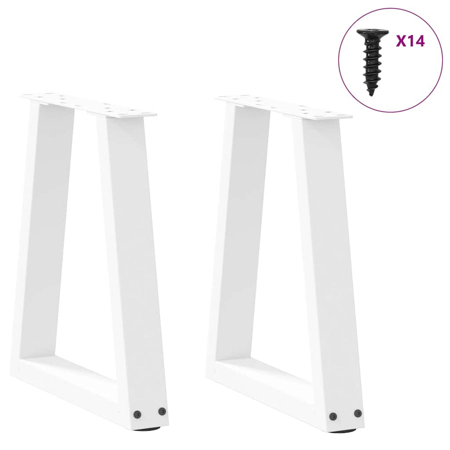 Salontafelpoten V-Vormig 38X(42-43,3) Cm Staal Wit 38 x (42-43.3) cm