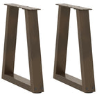 Coffee table legs 2 pcs V-shaped 38x(42-43.3) cm steel natural
