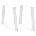 Coffee table legs 2 pcs V-shaped 50x(42-43.3) cm steel white