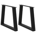 Salontafelpoten 2 st V-vormig 60x(42-43,3) cm staal zwart