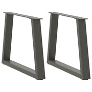 Tafelpoten 2 st V-vormig 60x43 cm staal antraciet