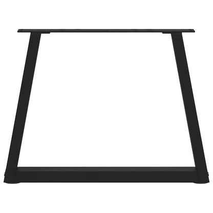 Eettafelpoten 2 st V-vormig 70x(42-43,3) cm staal zwart