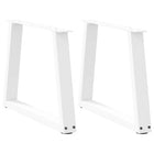 Coffee table legs 2 pcs V-shaped 70x(42-43.3) cm steel white