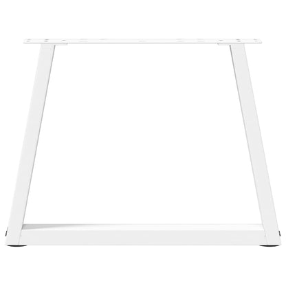 Eettafelpoten 2 st V-vormig 70x(42-43,3) cm staal wit