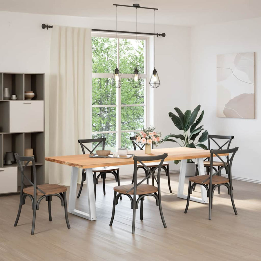 Eettafelpoten V-Vormig 50X(72-73,3) Cm Staal Wit 50 x (72-73) cm
