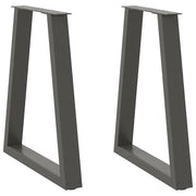 Eettafelpoten 2 st V-vorm 50x72-73 cm staal antraciet
