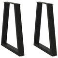 Eettafelpoten 2 st V-vormig 60x(72-73,3) cm staal zwart