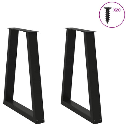Salontafelpoten 2 st V-vormig 60x(72-73) cm staal zwart