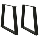 Eettafelpoten 2 st V-vormig 70x73 cm staal zwart