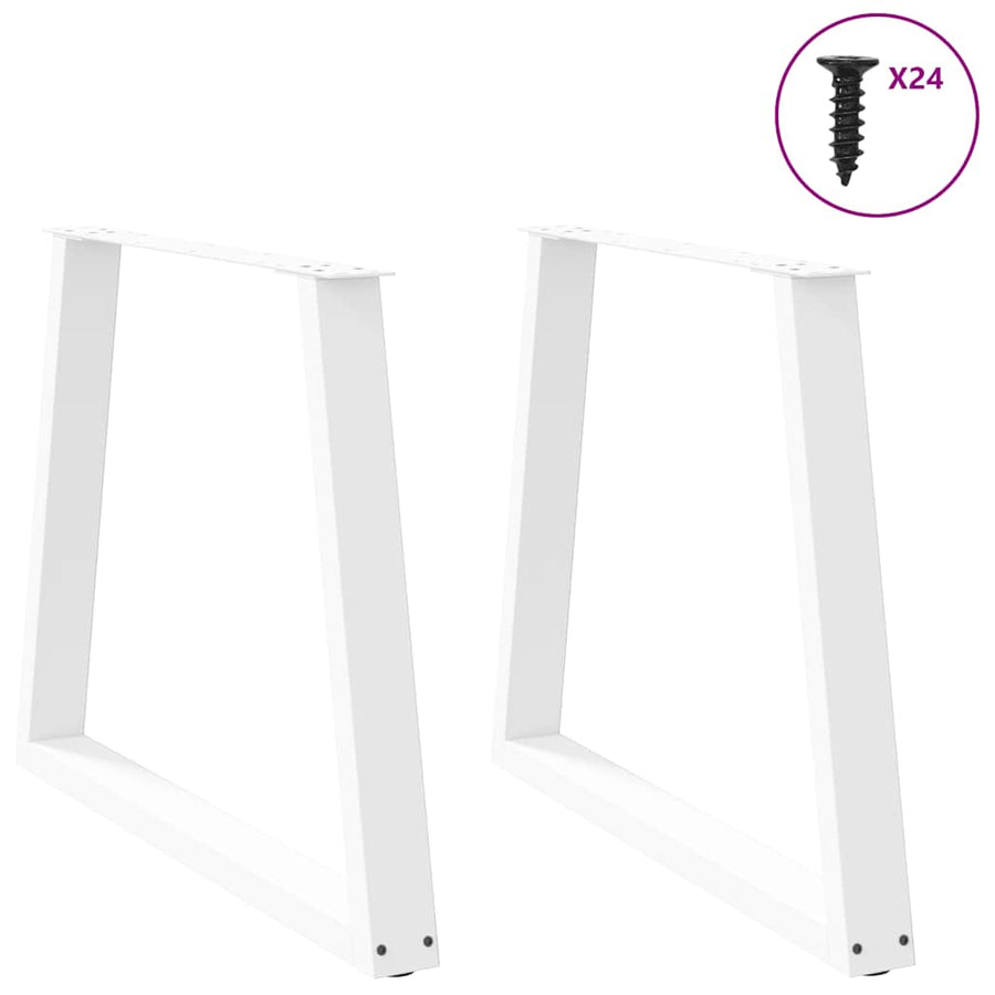 Eettafelpoten V-Vormig 70X(72-73,3) Cm Staal Wit 70 x (72-73.3) cm