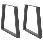 Eettafelpoten 2 st V-vorm 70x72-73,3 cm staal antraciet