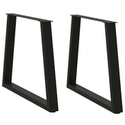 Eettafelpoten 2 st V-vormig 80x72-73,3 cm staal zwart