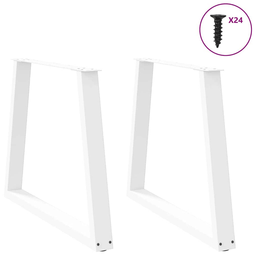 Eettafelpoten V-Vormig 80X(72-73,3) Cm Staal Wit 80 x (72-73.3) cm