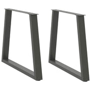 Tafelpoten 2 st V-vormig 80x72-73,3 cm staal antraciet