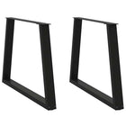 Dining Table Legs 2 pcs V-shaped 90x(72-73.3) cm steel black
