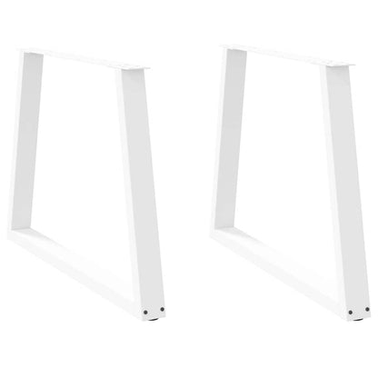 Eettafelpoten 2 St V-Vormig 90X(72-73,3) Cm Staal Wit Zwart