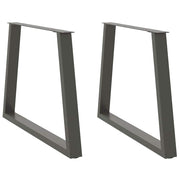 Eettafelpoten 2 st V-vormig 90x72-73,3 cm staal antraciet