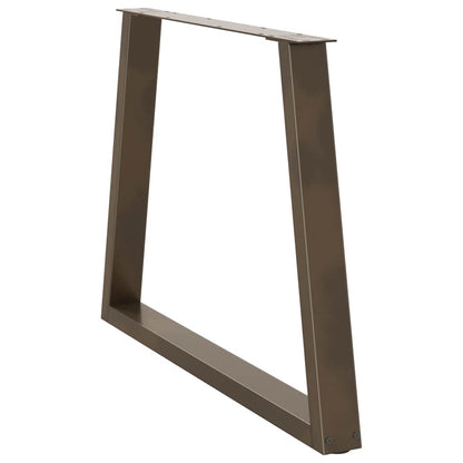 Eettafelpoten 2 st V-vormig 90x(72-73,3) cm staal naturel