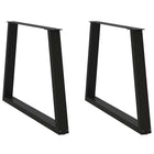 Dining Table Legs 2 pcs V-shaped 100x(72-73.3) cm steel black