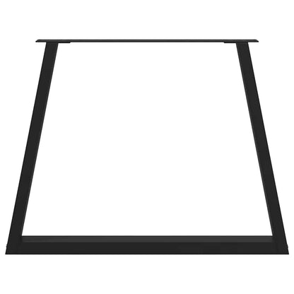 Eettafelpoten 2 st V-vormig 100x(72-73,3) cm staal zwart