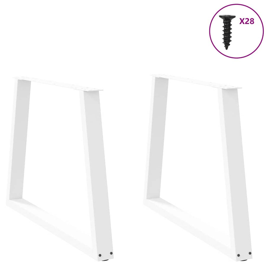 Eettafelpoten V-Vormig 100X(72-73,3) Cm Staal Wit 100 x (72-73.3) cm