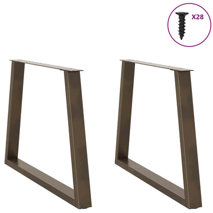 Eettafelpoten 2 st V-vormig 100x(72-73,3) cm staal naturel