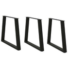 Eettafelpoten 3 st V-vormig 70x73 cm staal zwart
