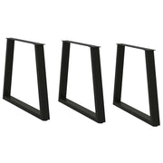 Eettafelpoten 3 st V-vormig 70x73 cm staal zwart