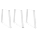 Eettafelpoten 3 st V-vormig 70x(72-73,3) cm staal wit