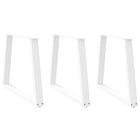Dining Table Legs 3 pcs V-shaped 70x(72-73.3) cm Steel White