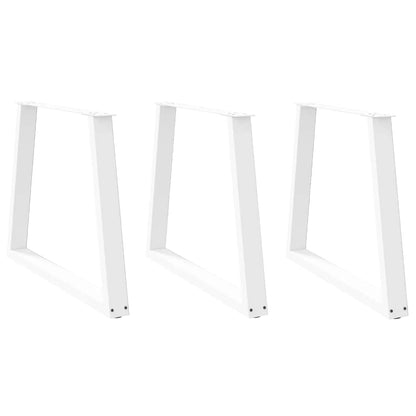 Eettafelpoten 3 st V-vormig 70x(72-73,3) cm staal wit