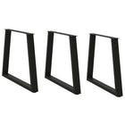 Dining Table Legs 3 pcs V-shaped 80x(72-73.3) cm steel black