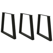 Eettafelpoten 3 st V-vormig 80x72-73,3 cm staal zwart