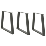 Dining table legs 3 pcs V-shaped 80x(72-73.3) cm steel anthracite