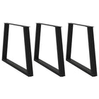 Dining table legs 3 pcs V-shaped 90x(72-73.3) cm steel black